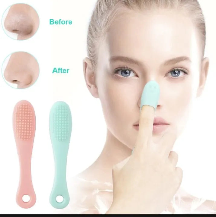 مجموعة فرشاة تنظيف الوجه بالسيليكون + فرشاة تقشير الشفاه – 2 في 1