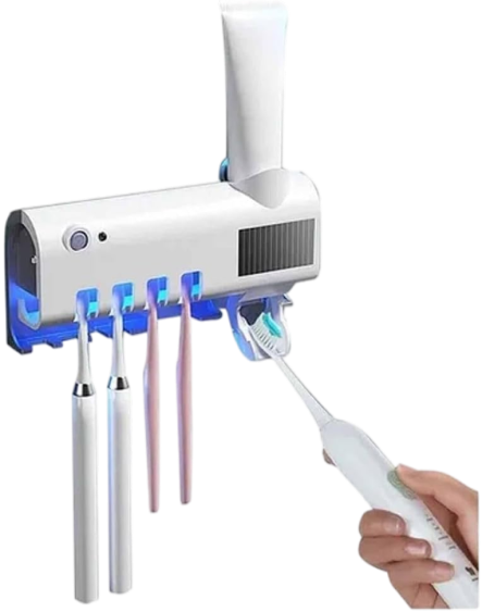 حامل فرشاة الأسنان وحامل المعجون الأوتوماتيكي وجهاز التعقيم بالأشعة فوق البنفسجية