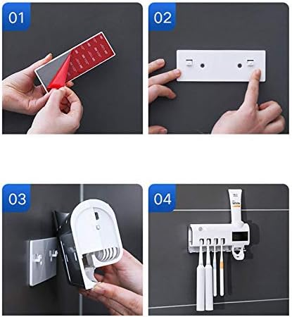 حامل فرشاة الأسنان وحامل المعجون الأوتوماتيكي وجهاز التعقيم بالأشعة فوق البنفسجية