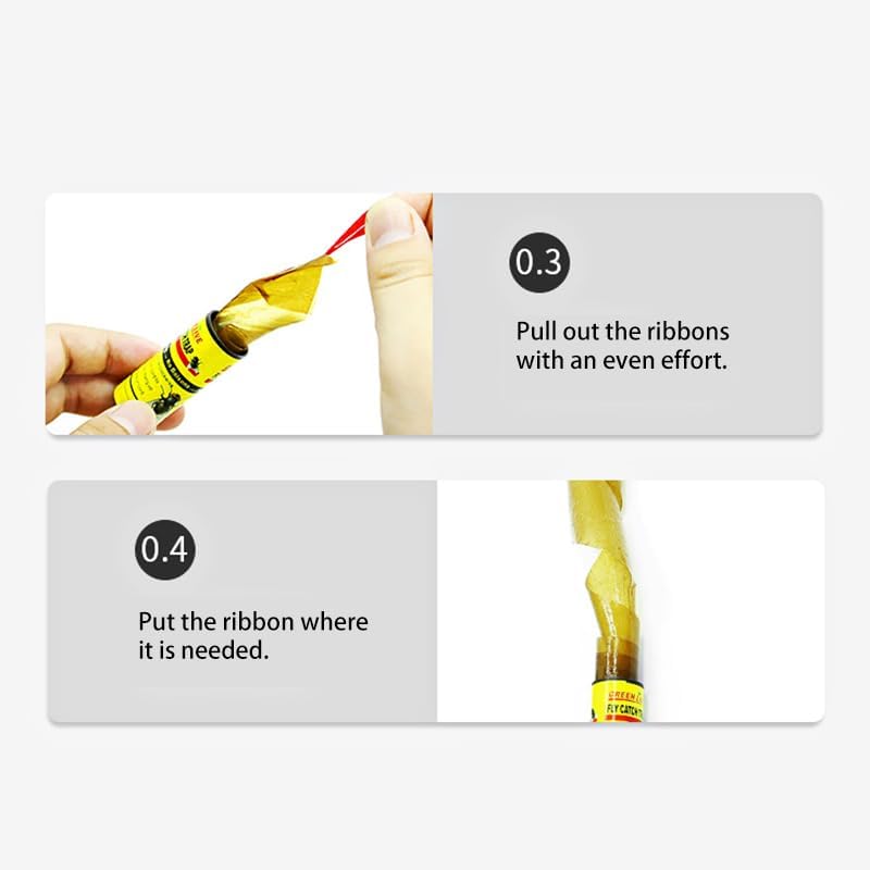 شريط مصيدة ذباب لاصقة – طارد حشرات آمن وفعّال  نظافة بلا مبيدات، وراحة بلا ضوضاء