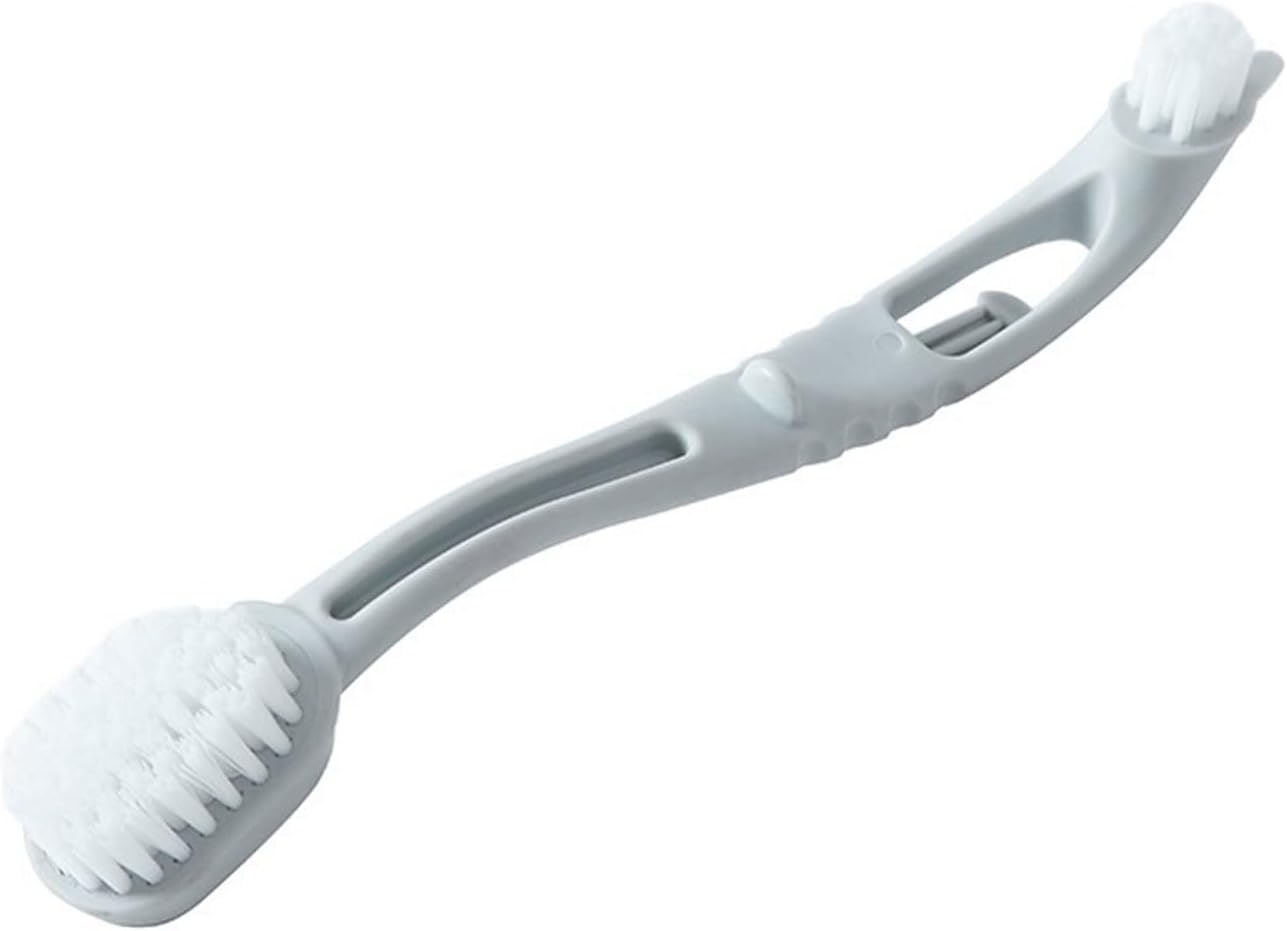 فرشاة تنظيف لتنظيف الأحذية المحمولة ذات الرأسين وأدوات تنظيف الأحذية وفرشاة غسل الأحذية والأحذية الرياضية ومقبض طويل من البلاستيك ومنظف منزلي