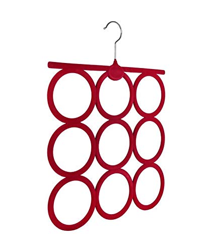 حامل مناديل بـ 9 حلقات مناسب أيضًا للوشاح، وربطة العنق، والحزام،  وملابس