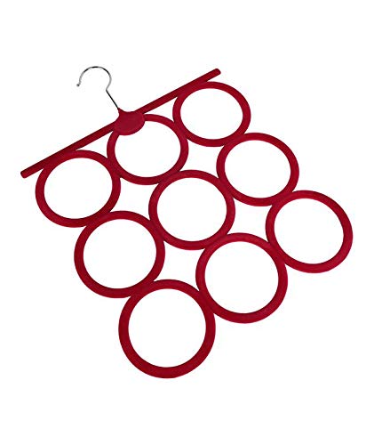 حامل مناديل بـ 9 حلقات مناسب أيضًا للوشاح، وربطة العنق، والحزام،  وملابس