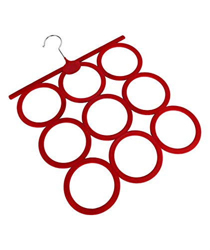 حامل مناديل بـ 9 حلقات مناسب أيضًا للوشاح، وربطة العنق، والحزام،  وملابس