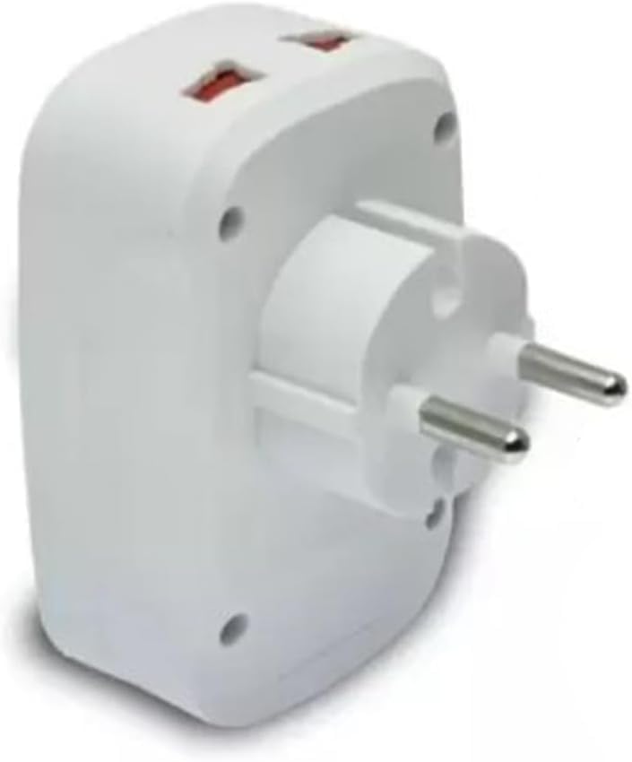 محول قابس سفر عالمي – منفذي USB مزدوجين + منفذ Type-C، شاحن عالمي