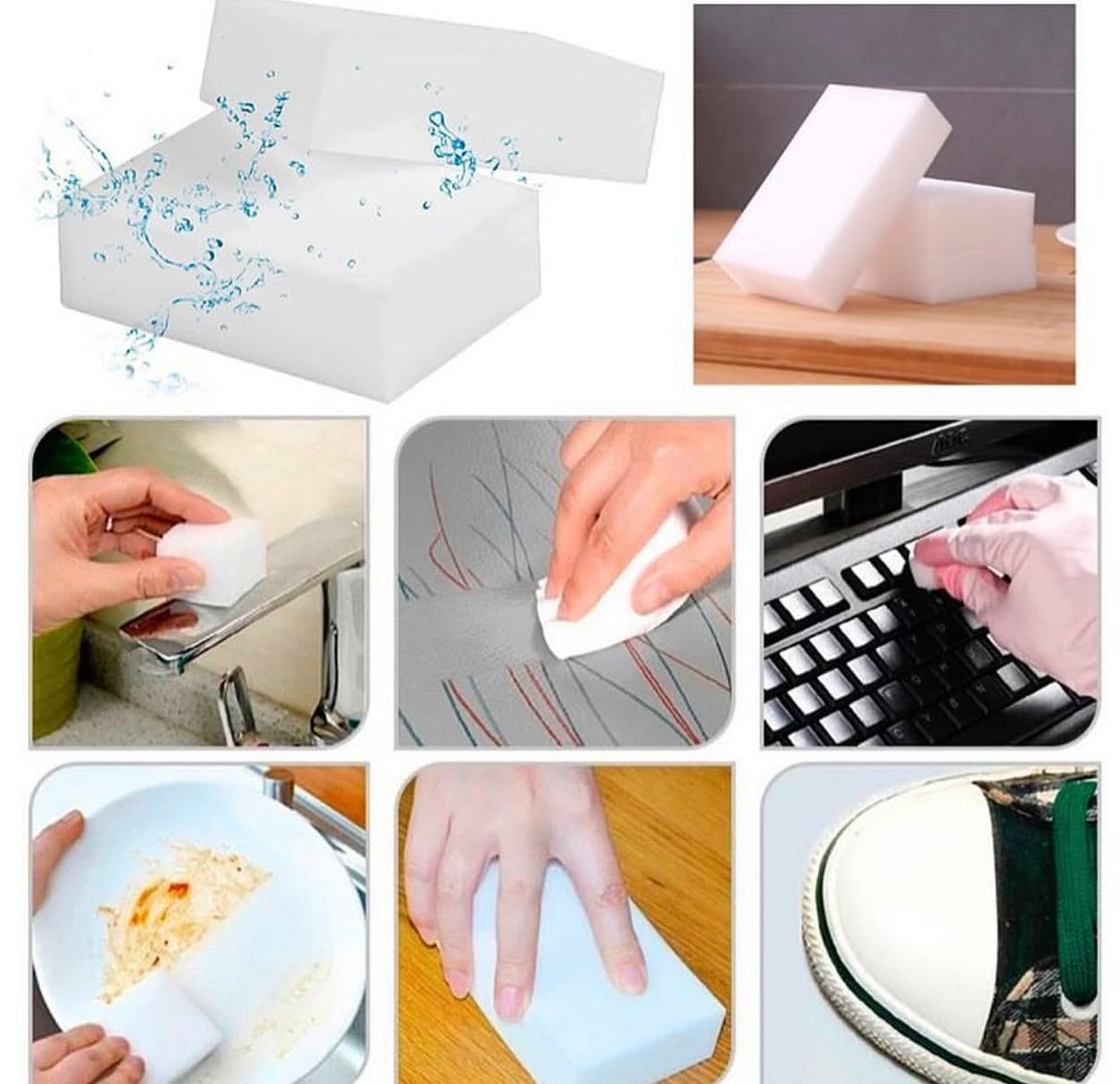 🧽 الأسفنجة السحرية – تنظيف فعال بدون مواد كيميائية !