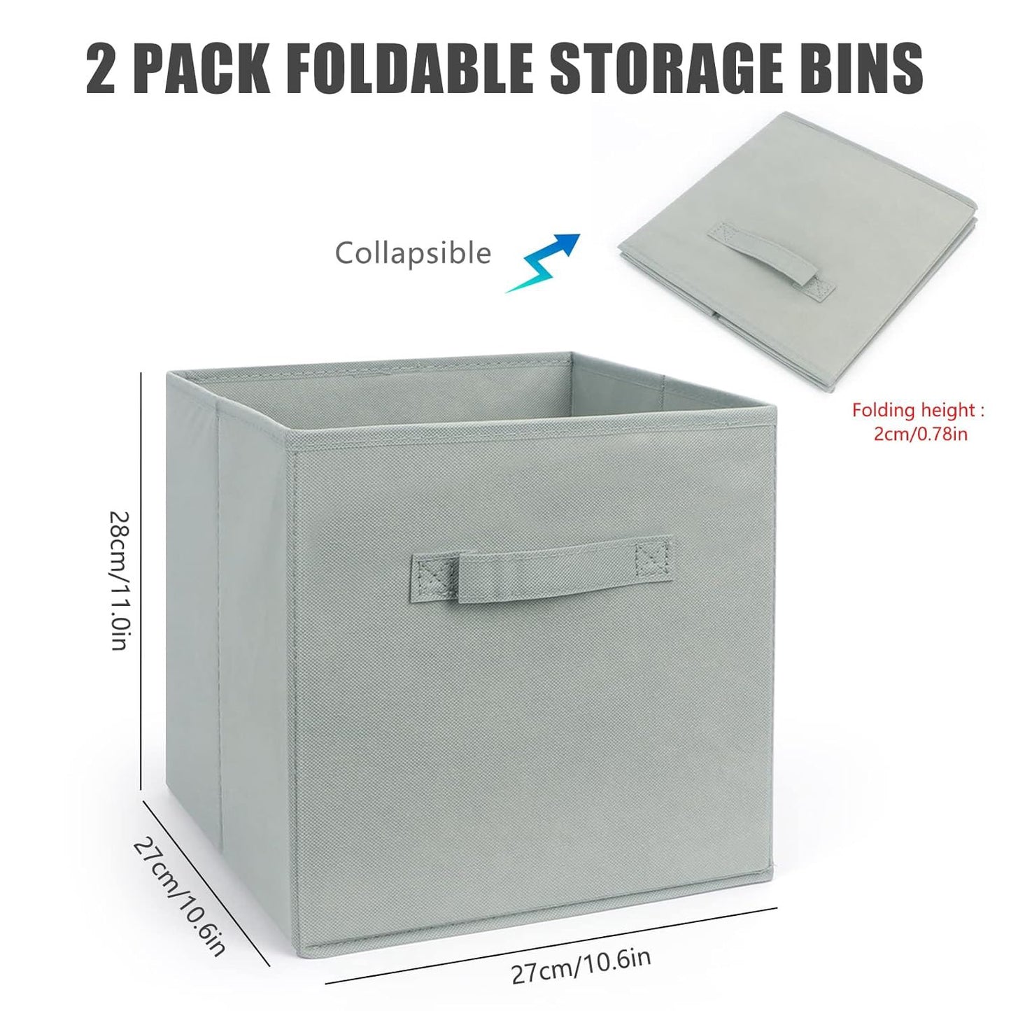 منظم مكعبات قماش ، صناديق تخزين مكعبات قابلة للطي، سلة تنظيم خزانة، منظمات منزلية مع نافذة ومقبض للأرفف والخزانة،  مكتبي