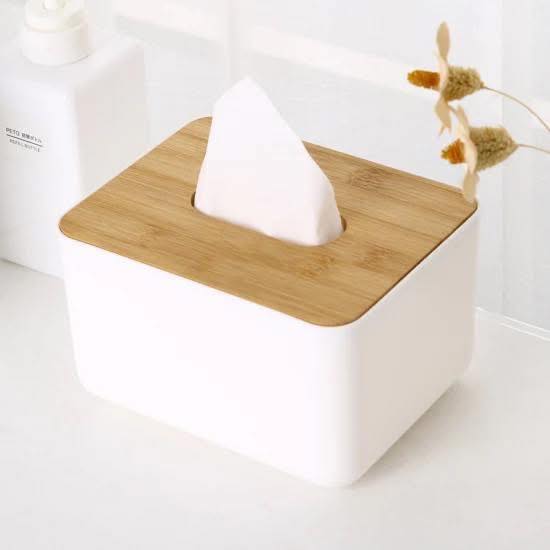 صندوق مناديل مكعب حامل صندوق مناديل غطاء خشبي لصندوق مناديل مستطيل 16×12×10 سم