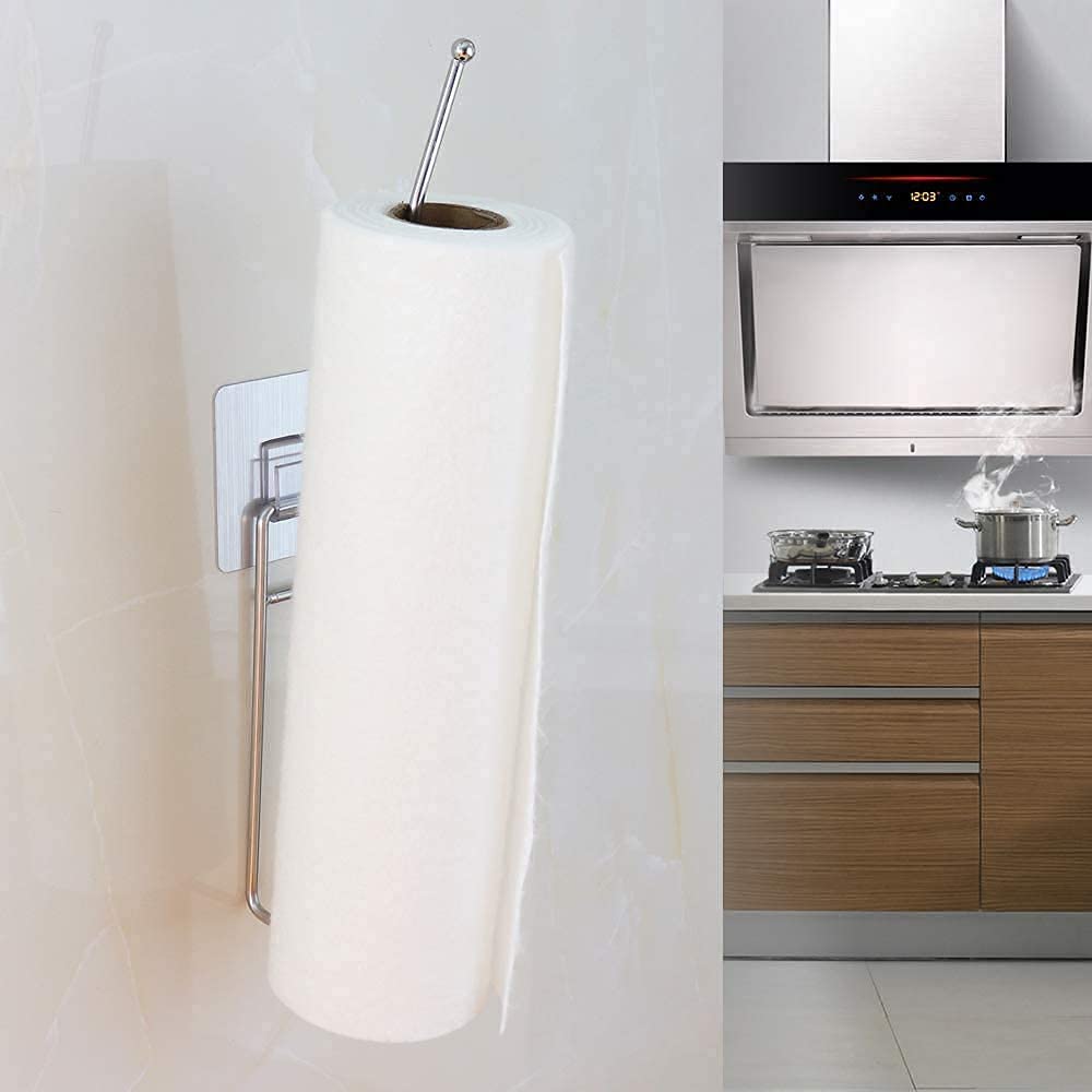 حامل ورق تواليت من الفولاذ المقاوم للصدأ لاصق ذاتي سحري حامل مناديل ورقية للحمام والمطبخ وغرفة النوم