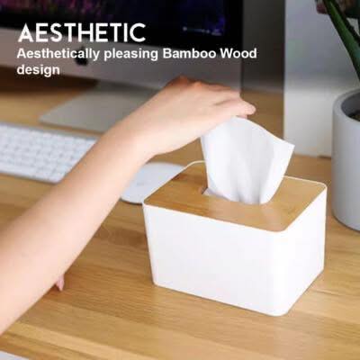 صندوق مناديل مكعب حامل صندوق مناديل غطاء خشبي لصندوق مناديل مستطيل 16×12×10 سم