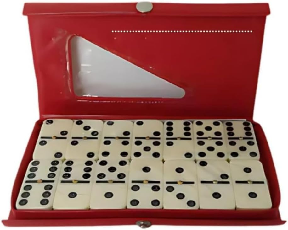 🎲 مجموعة دومينو العظام الاحترافية – 28 قطعة مع حافظة جلدية أناقة اللعب، وجودة التفاصيل، في كل قطعة
