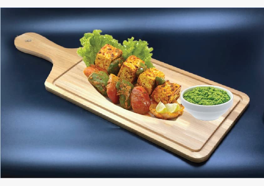 طبق تقديم الوجبات الخفيفة متعدد الأغراض من الخشب وفرامة خضار - بمقبض