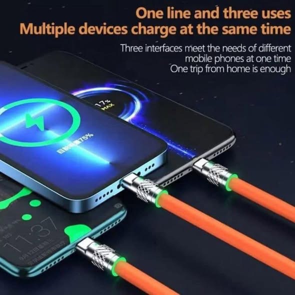 Fast charger cable, 3 port types