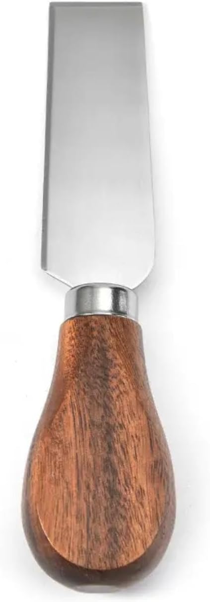 قطاعة جبن من الفولاذ المقاوم للصدأ مقبض من خشب الأكاسيا 13.5×2.5 سم