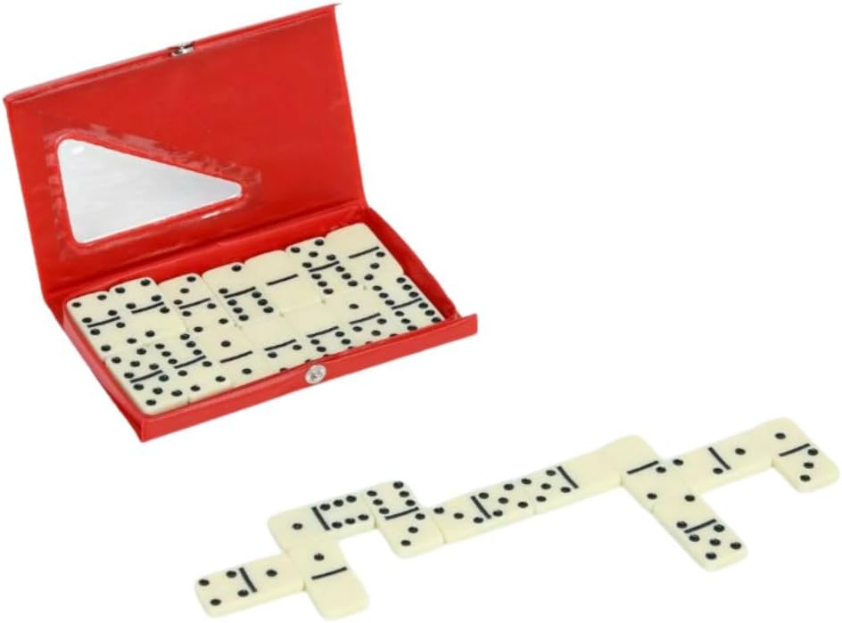 🎲 مجموعة دومينو العظام الاحترافية – 28 قطعة مع حافظة جلدية أناقة اللعب، وجودة التفاصيل، في كل قطعة
