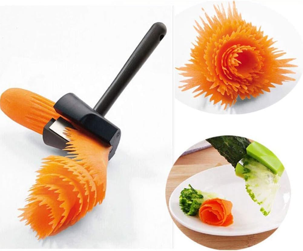 أداة لفّ وتقشير الجزر، أداة تقطيع الخضراوات الحلزونية، أداة تقطيع أزهار الجزر الحلزونية، أداة تزيين المطبخ