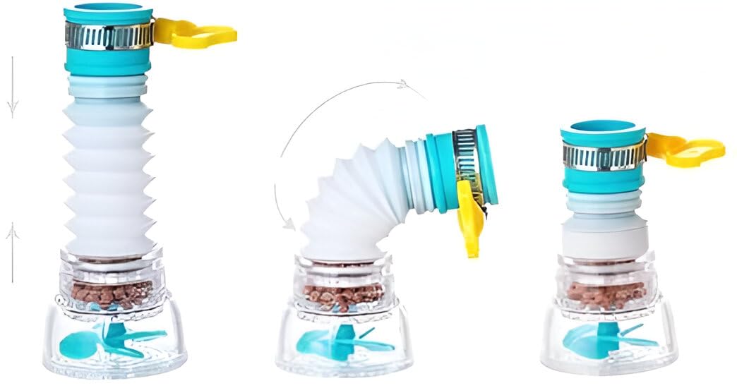 رأس وفلتر صنبور مطبخ مرن – بخاخ دوار 360° مع 3 أوضاع لتدفق المياه