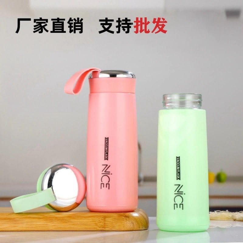 كوب ماء زجاجي مبتكر مقاوم للسقوط ومقاوم للحرارة مع مقبض، كوب أنيق للطلاب، مقاوم للسقوط، كوب عصري