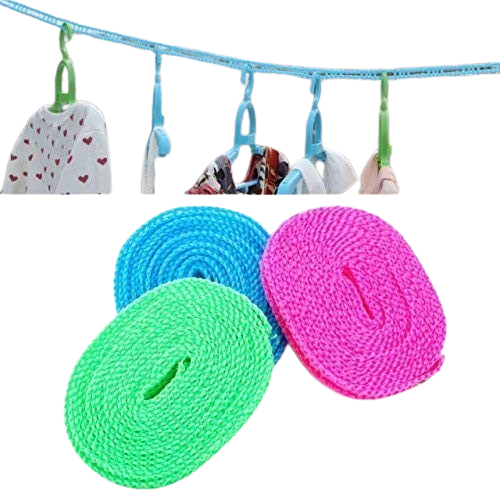 حبل غسيل ملابس بطول 3 أمتار - مقاوم للرياح والانزلاق!