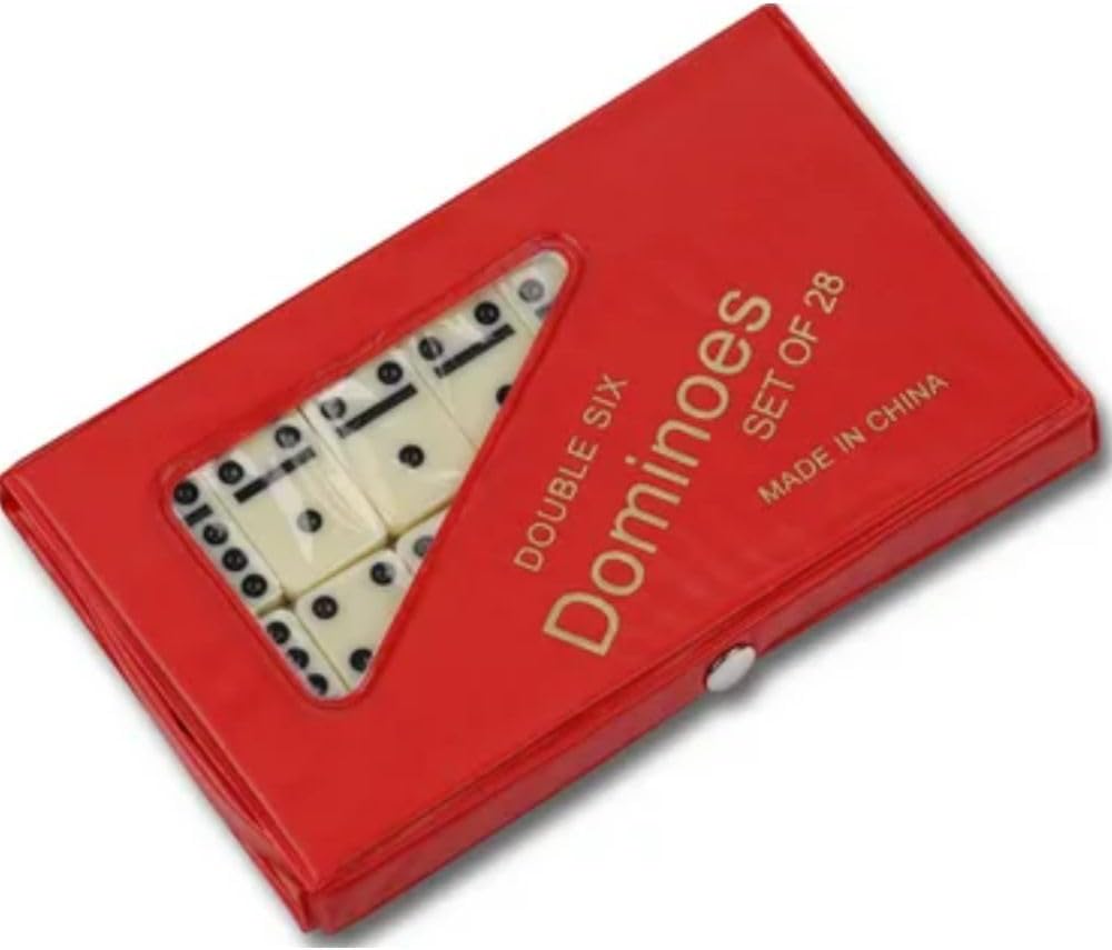 🎲 مجموعة دومينو العظام الاحترافية – 28 قطعة مع حافظة جلدية أناقة اللعب، وجودة التفاصيل، في كل قطعة