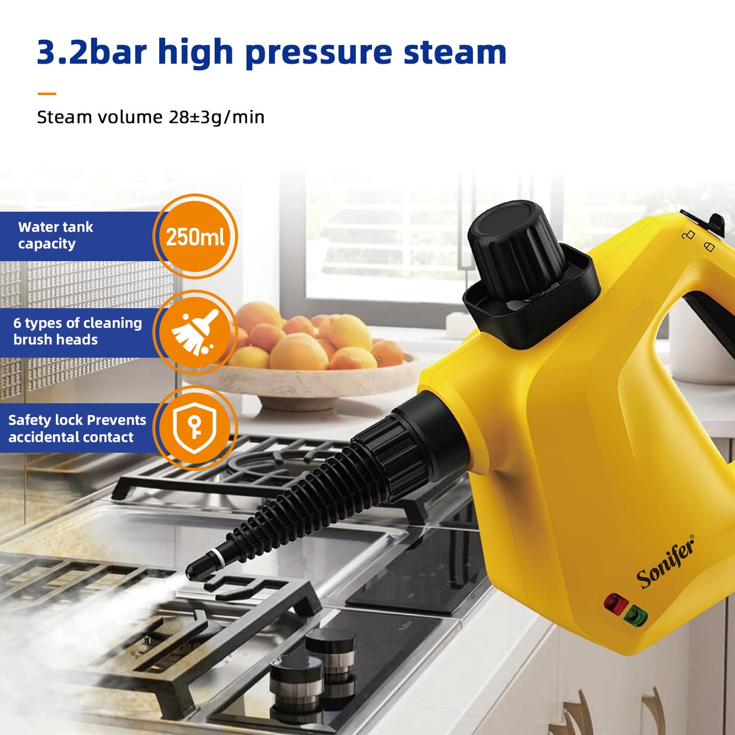 جهاز التنظيف بالبخار ماركة سونيفير Steam Cleaner Sonifer SF-2256