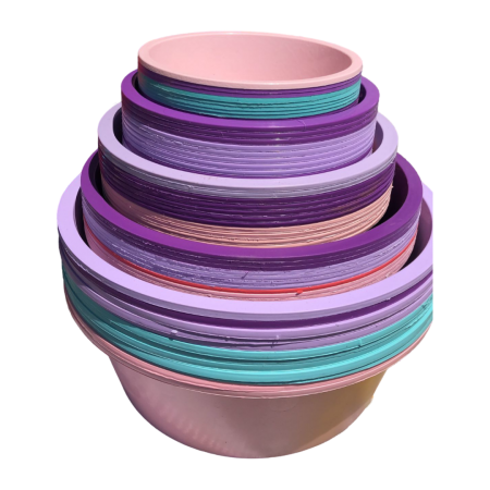 طقم أوعية جاطات بلاستيكية متداخلة – ألوان متعددة - عدد 4 أحجام مختلفة