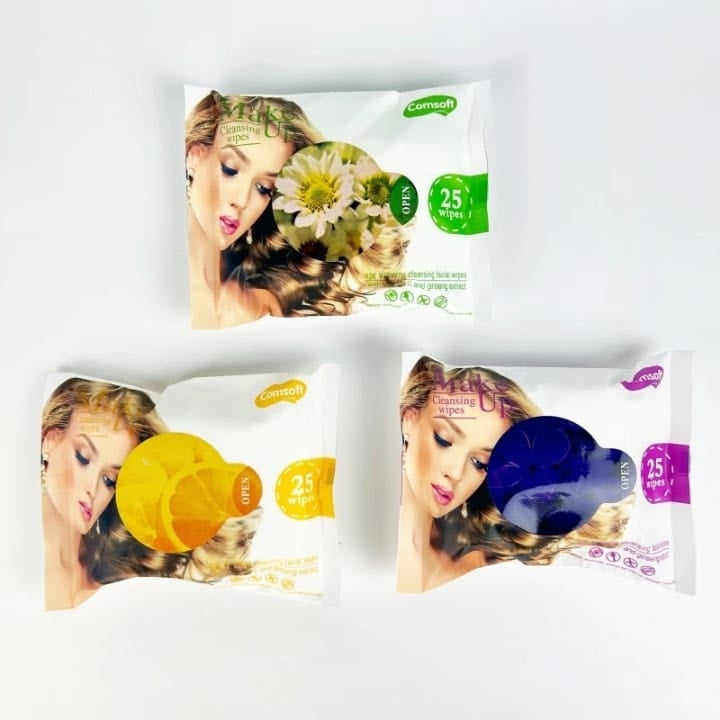 🧼 مناديل ورقية مرطبة ومنظفة للوجه لإزالة المكياج – 25 منديلًا  نظافة فورية، وانتعاش يدوم