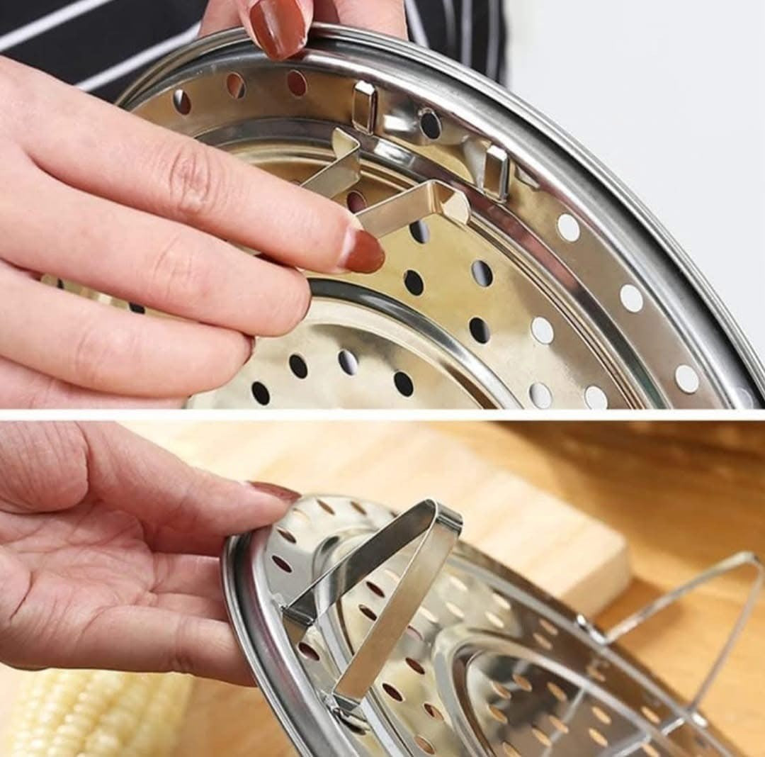 🍲 صينية بخار من الستانلس ستيل  لأن الطهي الصحي يبدأ من التفاصيل الذكية