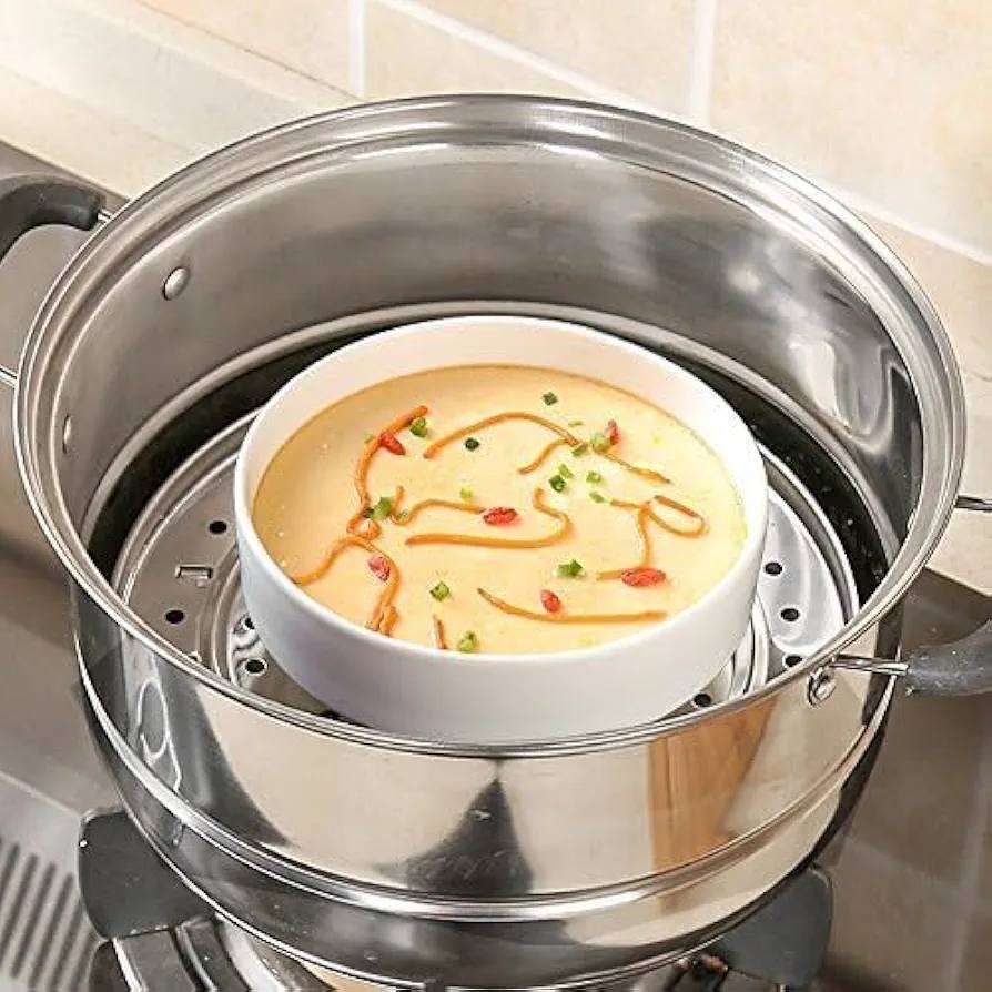 🍲 صينية بخار من الستانلس ستيل  لأن الطهي الصحي يبدأ من التفاصيل الذكية