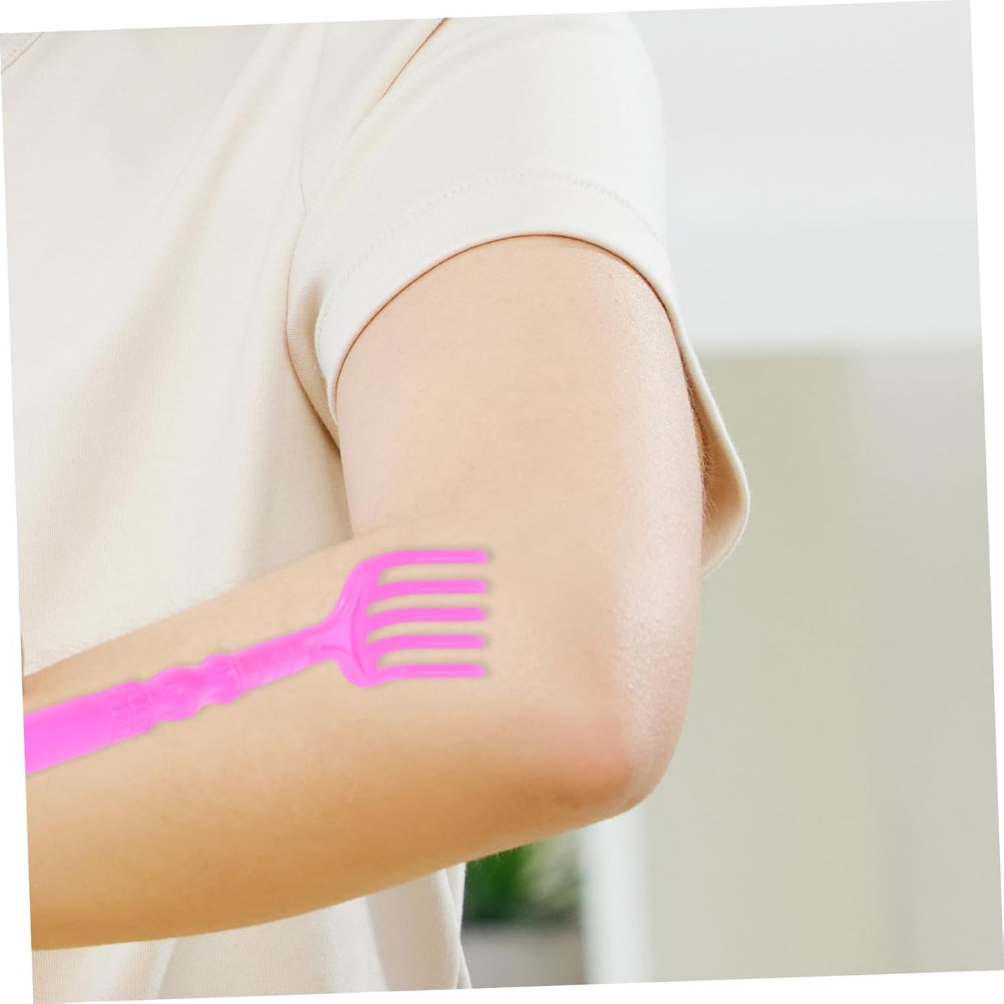 أداة حك الظهر - حكاكة  مع كرتة- بيسة -  لبيسة حذاء بمقبض طويل وأداة تدليك للظهر للرجال والنساء والأطفال والأحذية والعائلة