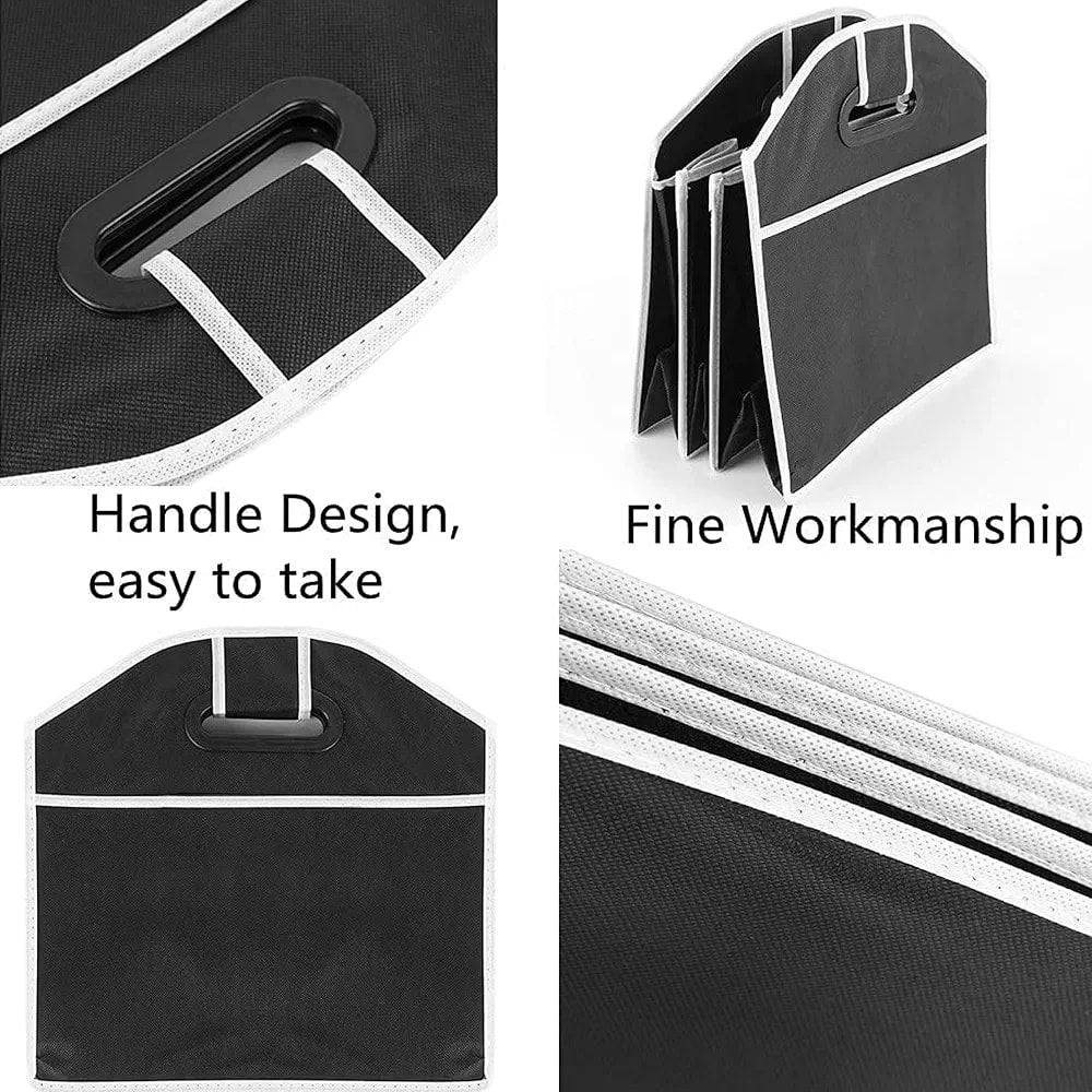 منظم صندوق السيارة قابل للطي – 3 مقصورات، قماش مقاوم للماء