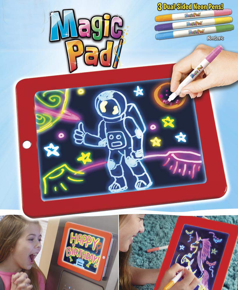 لوحة سحرية للأطفال  - لوحة مضيئة بمصابيح LED | ارسم، ارسم، ابتكر، خربش، فنون، اكتب، جهاز لوحي تعليمي/هدية للأطفال