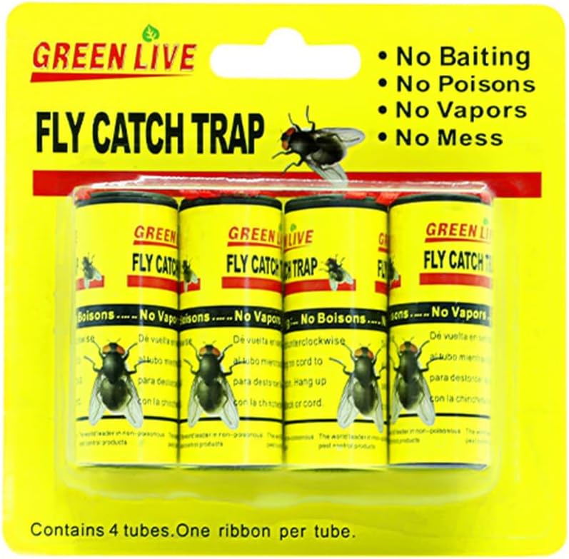 شريط مصيدة ذباب لاصقة – طارد حشرات آمن وفعّال  نظافة بلا مبيدات، وراحة بلا ضوضاء