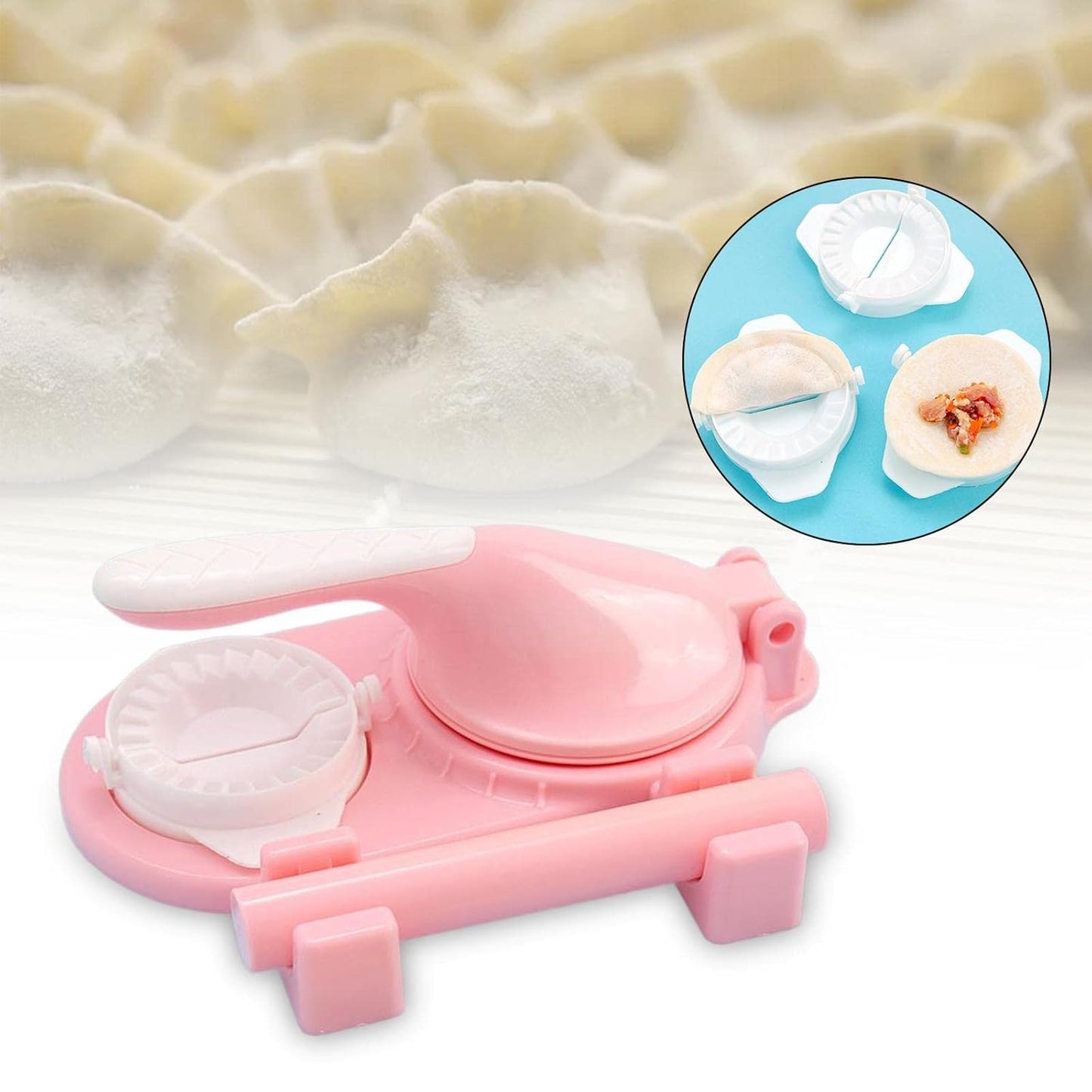 مكبس العجين والسمبوسك 3 في 1 مكبس عجين، قالب زلابية، ونشابة عجين