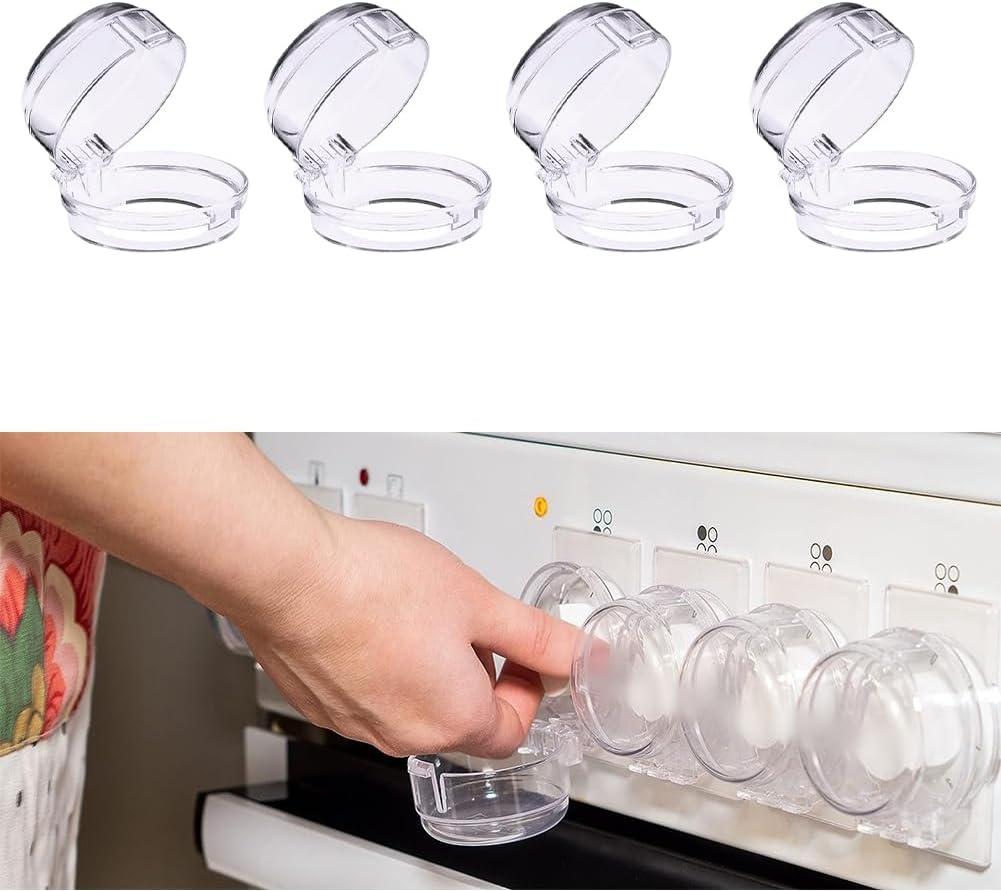 أغطية حماية لمقابض موقد الغاز – شفاف عبوة من قطعتين