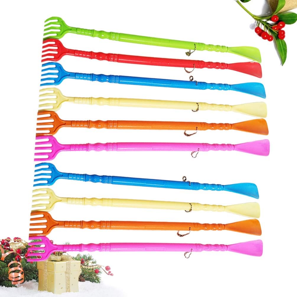 أداة حك الظهر - حكاكة  مع كرتة- بيسة -  لبيسة حذاء بمقبض طويل وأداة تدليك للظهر للرجال والنساء والأطفال والأحذية والعائلة