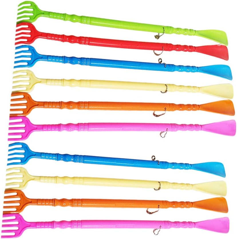 أداة حك الظهر - حكاكة  مع كرتة- بيسة -  لبيسة حذاء بمقبض طويل وأداة تدليك للظهر للرجال والنساء والأطفال والأحذية والعائلة