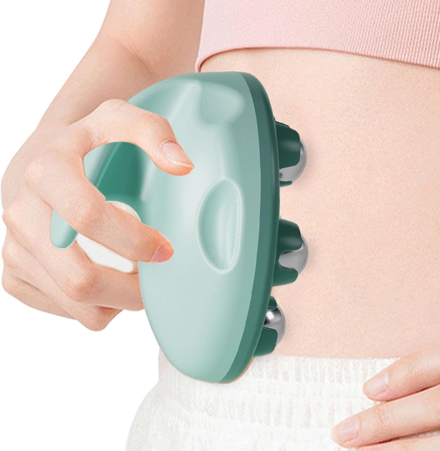 جهاز تدليك يدوي، جهاز تدليك للعضلات، بكرة استرخاء للجسم بالكامل | جهاز تدليك يدوي دوار 360 درجة للظهر والخصر والساقين والبطن والكتفين والفخذين والرقبة