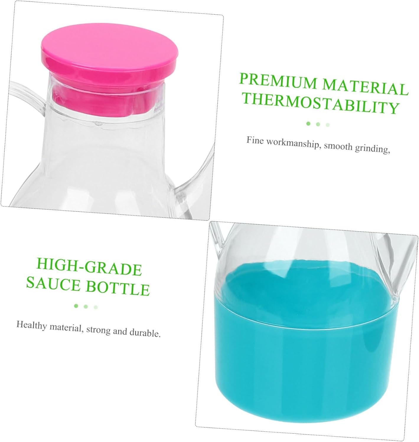 ابريق زيت متعدد الوظائف وحاويات التوابل للمطبخ مثالية للزيت والخل وصلصة الصويا والتوابل السائلة الأخرى 15×12 سم