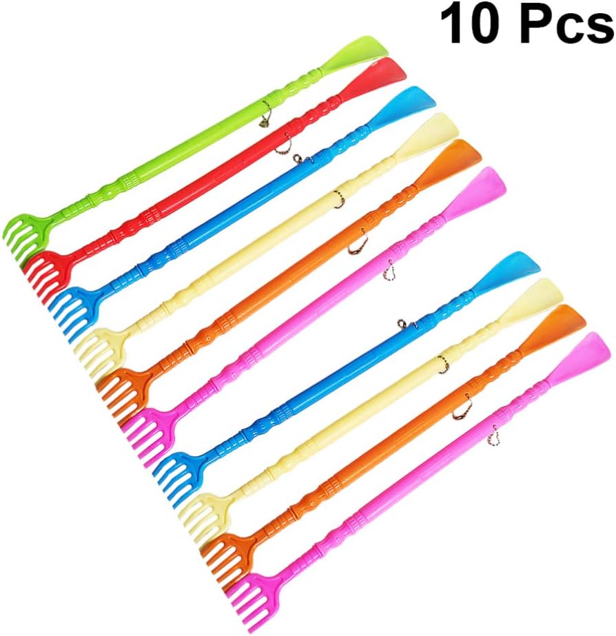 أداة حك الظهر - حكاكة  مع كرتة- بيسة -  لبيسة حذاء بمقبض طويل وأداة تدليك للظهر للرجال والنساء والأطفال والأحذية والعائلة