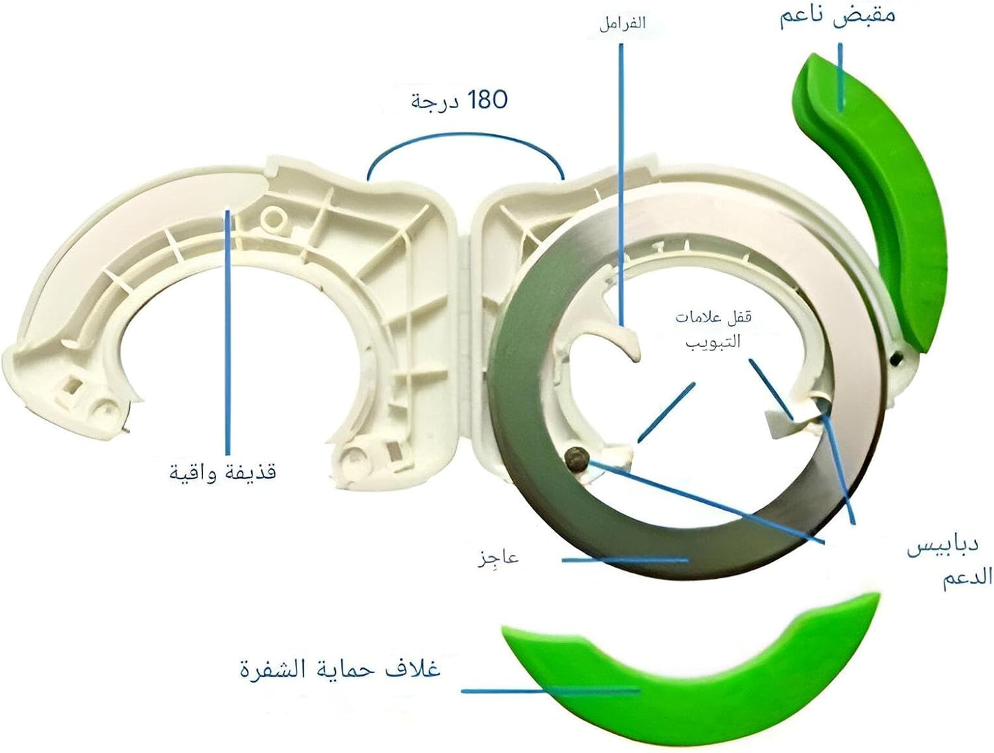 قطاعة طعام - سكين دائرية متينة مزودة بعجلة تقطيع بزاوية 360 درجة، مصممة بخبرة لتقطيع الخضراوات واللفائف بسهولة، تحاكي حدة ودقة سيف الساموراي