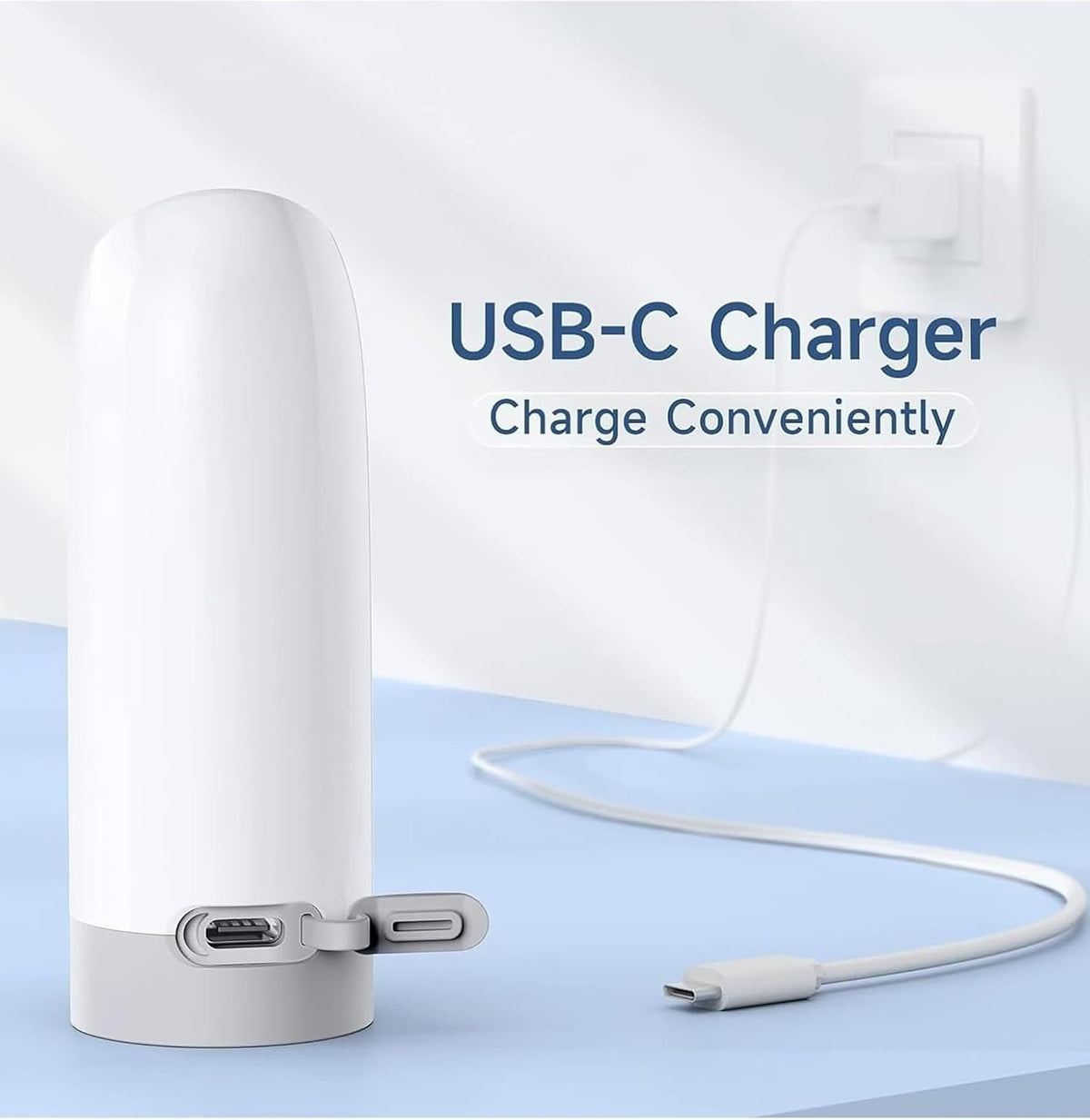 شطاف سفر فاخر - بخاخ بيديه كهربائي محمول مع زجاجة - بخاخ يدوي قابل لإعادة الشحن من النوع C USB للنظافة الشخصية، والتخييم، والوضوء، والسفر إلى أوروبا، والعناية بالأطفال - شطاف سفر