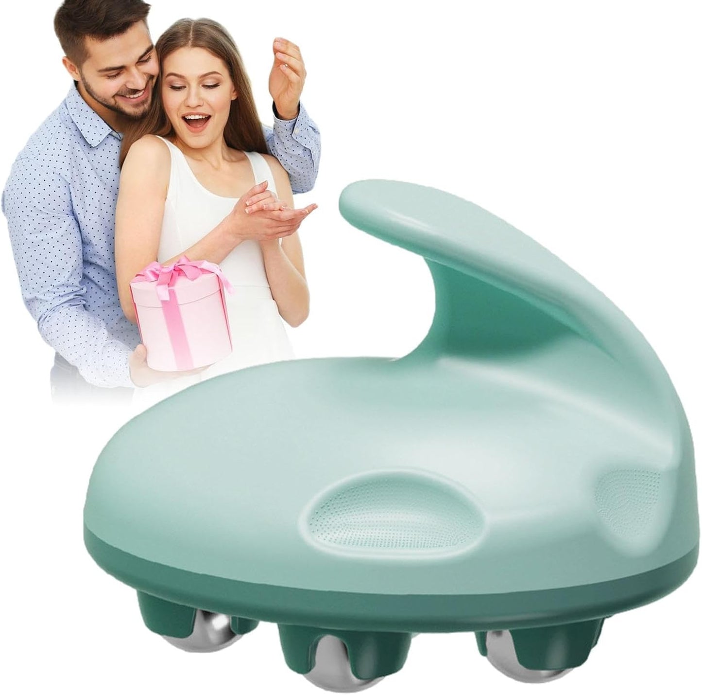 جهاز تدليك يدوي، جهاز تدليك للعضلات، بكرة استرخاء للجسم بالكامل | جهاز تدليك يدوي دوار 360 درجة للظهر والخصر والساقين والبطن والكتفين والفخذين والرقبة