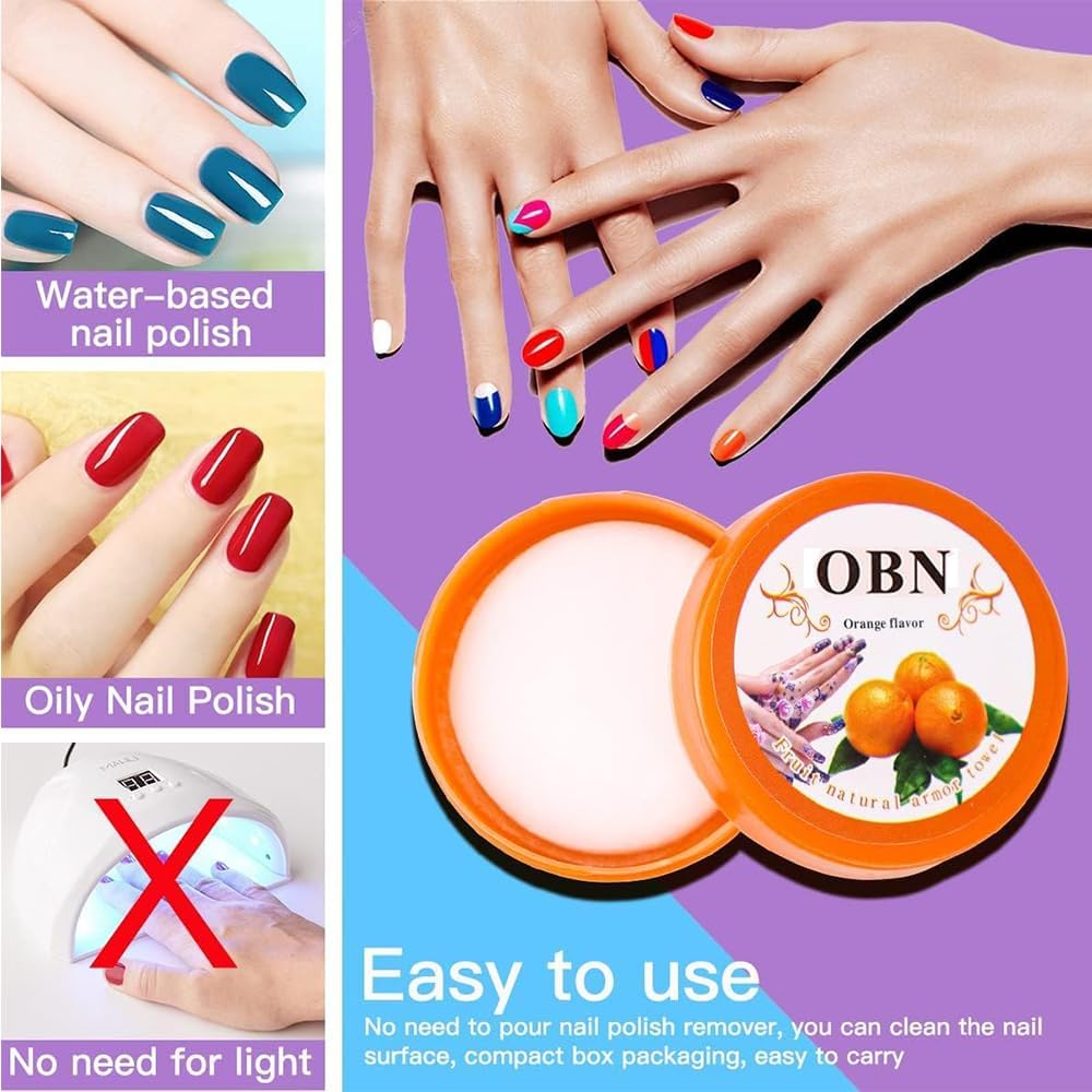 مناديل لازالة طلاء الاظافر معطرة سهلة الحمل وخالية من الوبر