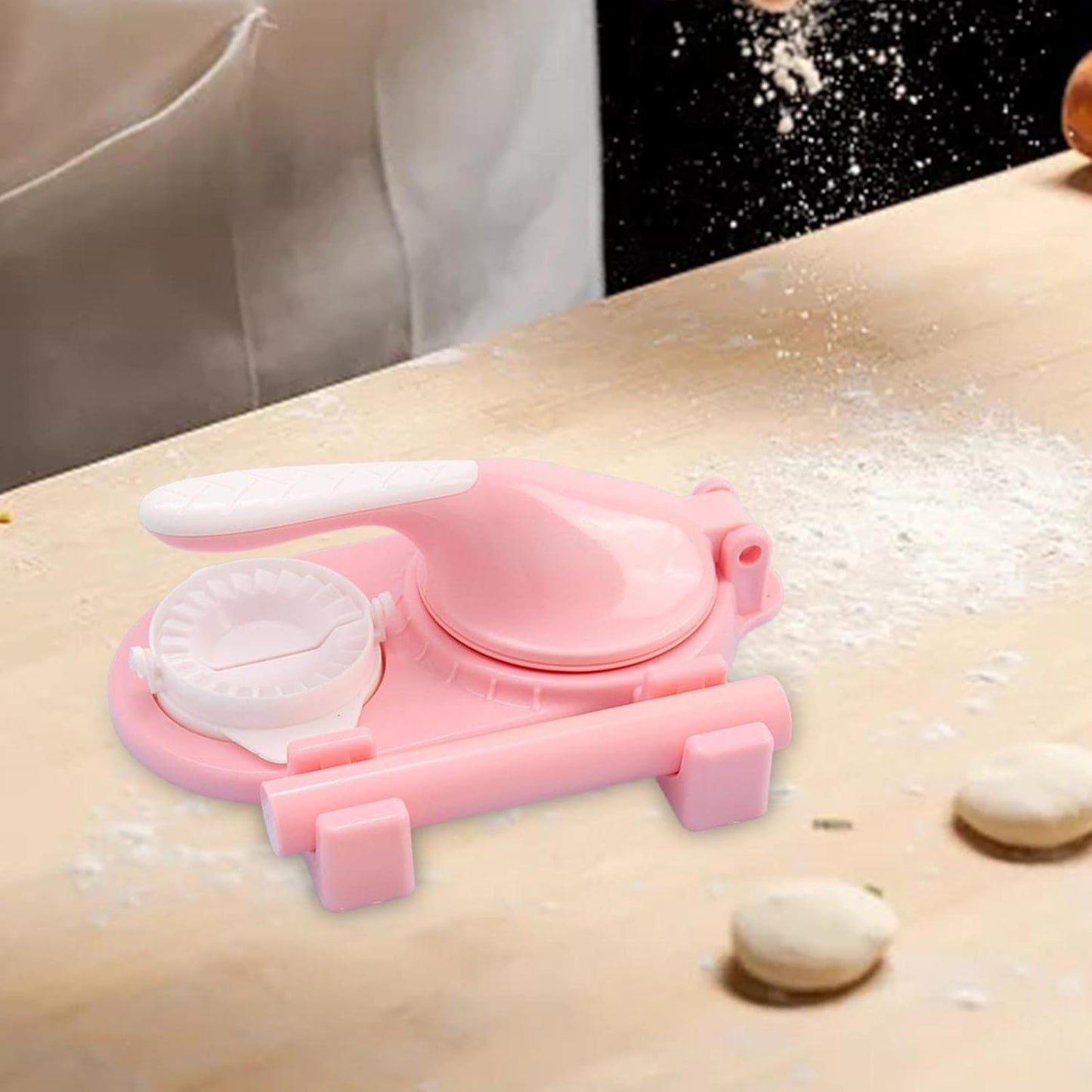 مكبس العجين والسمبوسك 3 في 1 مكبس عجين، قالب زلابية، ونشابة عجين