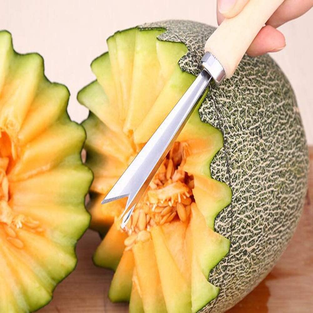 أداة تقشير الأناناس من الفولاذ المقاوم للصدأ على شكل حرف V مقبض بلاستيكي