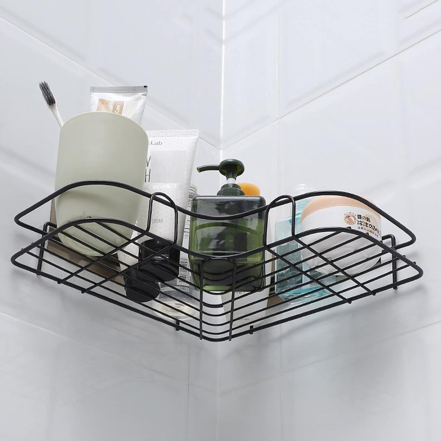 رف زاوية معدن لاصق للاستحمام - وداعًا لفوضى الحمام!