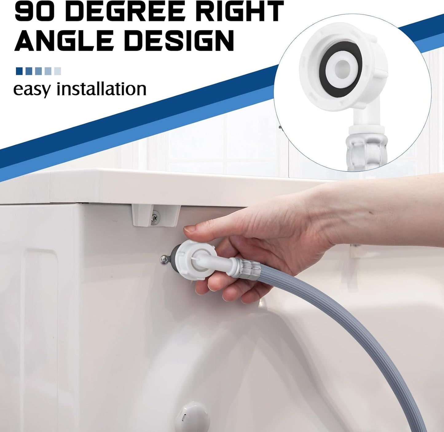 خرطوم مدخل الغسالة، خرطوم مدخل الغسالة، خرطوم مدخل عالمي بطول 1.5 متر للغسالات وغسالات الأطباق، خرطوم مدخل مياه 3/4 بوصة