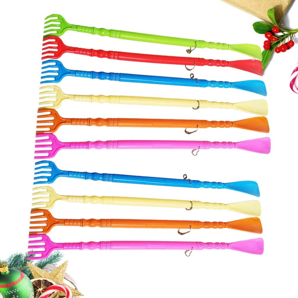 أداة حك الظهر - حكاكة  مع كرتة- بيسة -  لبيسة حذاء بمقبض طويل وأداة تدليك للظهر للرجال والنساء والأطفال والأحذية والعائلة