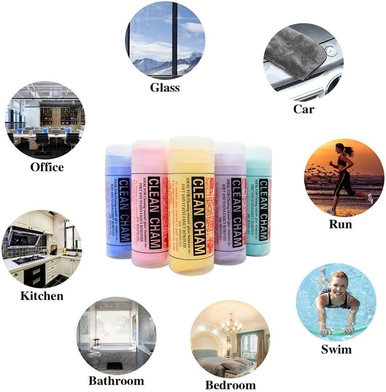 منشفة كلين شام جلد الغزال الشامواه لتنظيف الزجاج والأسطح الناعمة